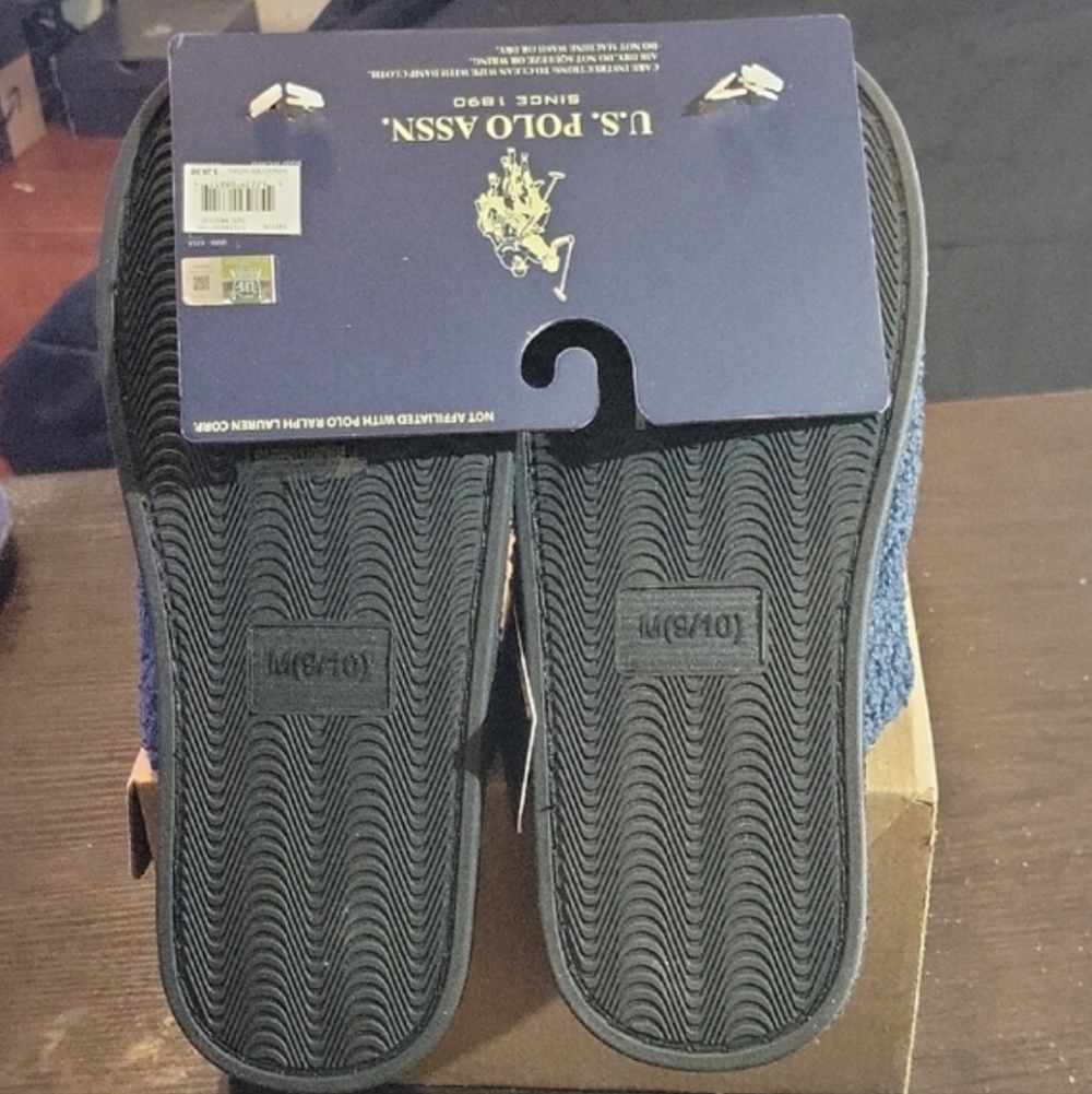 U.S. Polo Assn. Sherpa Slip-On Slippers "Navy Blue" M11/12/W12.5/13.5 NWT - Picture 6 of 6